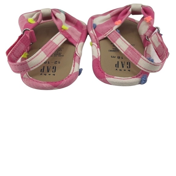Baby Gap Pixie Dust Pink Fiesta Bow Floral Sandals Size 12-18 Months Girl's - Picture 3 of 7
